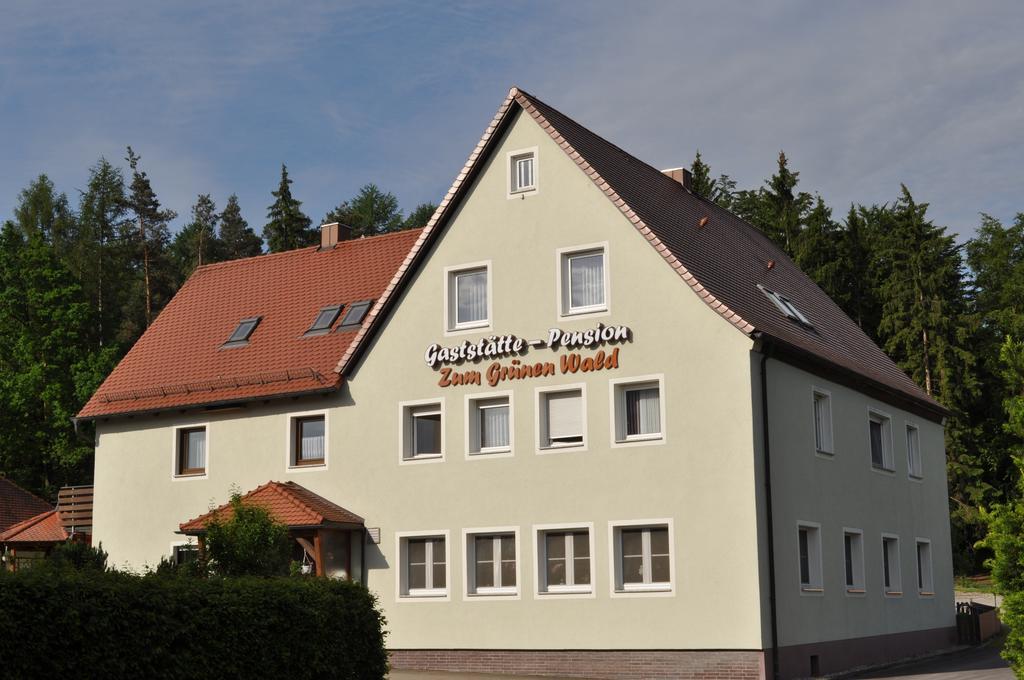 Hotel Pension Zum Grünen Wald Feuchtwangen Exterior foto